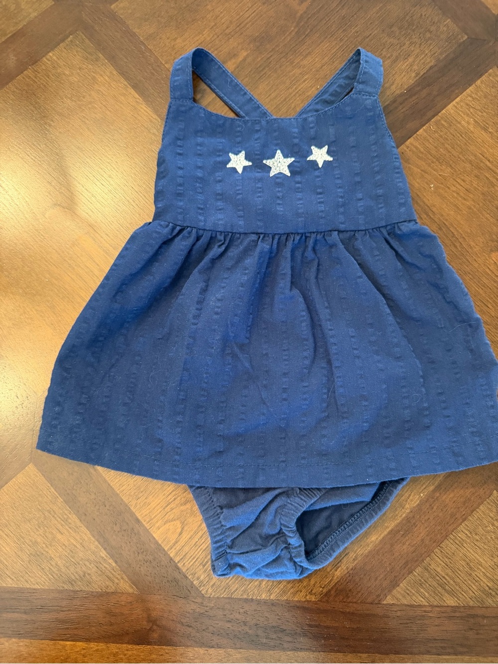 Carter's Navy Dress with Silver Star Accents